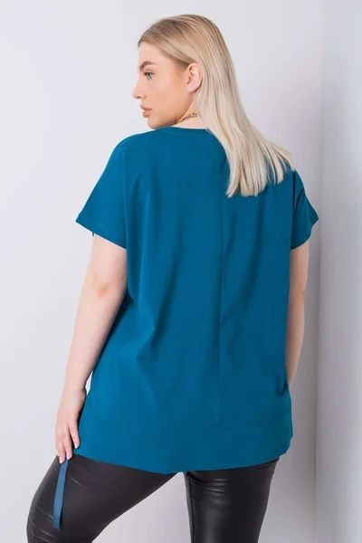 Modrá halenka PLUS SIZE s kamínky FPrice