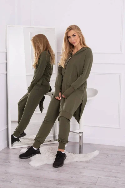 Khaki souprava: mikina & kalhoty K-Fashion