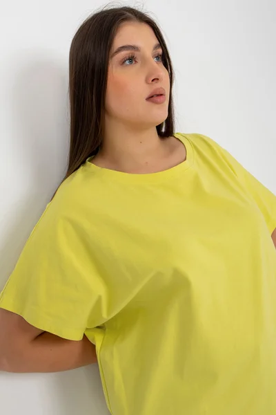 Volné dámské limetkové tričko plus size Fashionhunters