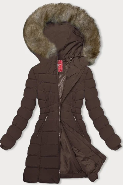 Zimní péřová bunda s kožešinovou kapucí pro ženy - LHD