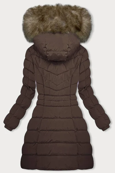 Zimní péřová bunda s kožešinovou kapucí pro ženy - LHD