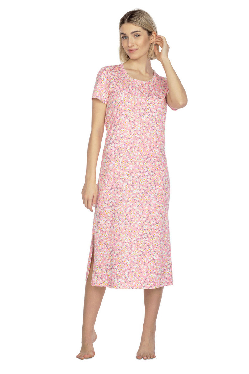 Květinová dámská noční košile Regina, Růžová XL i170_123XL1