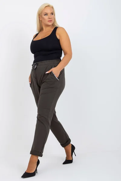 Khaki tepláky Savage Plus Size FPrice