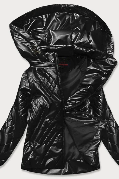Černá dámská lesklá bunda DV2P 6&8 Fashion
