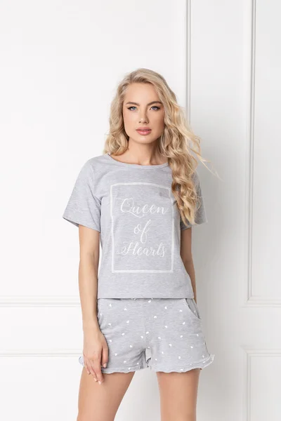 Pyžamo pro ženy Hearty Short Grey - Aruelle
