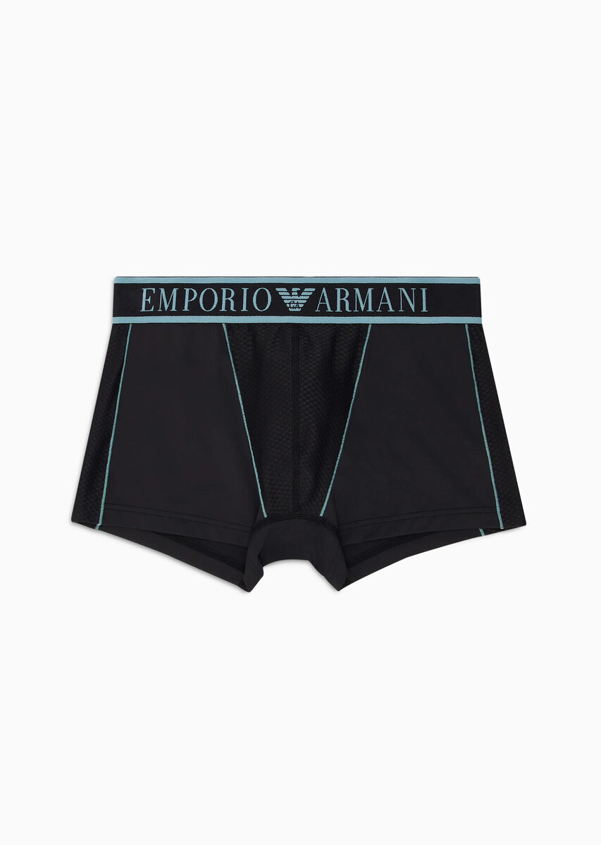 Černé boxerky pro muže Emporio Armani - Mikrovlákno & síťovina, XL i10_P66255_2:93_