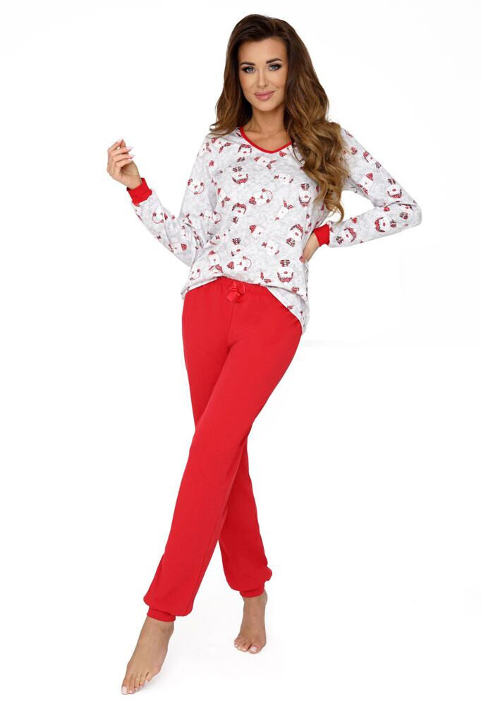 Luxusní pyžamo pro ženy Teddy šedo-červené Donna, šedá XXL i43_76079_2:šedá_3:XXL_