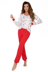 Luxusní pyžamo pro ženy Teddy šedo-červené Donna