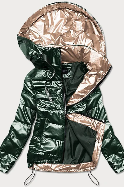 Zelená bunda pro ženy se zlatými prvky 30693 Miss TiTi