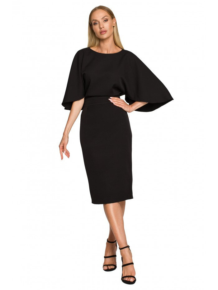 Černá tužková sukně s netopýřími rukávy - Elegantní Moe, černá XXL i10_P68489_1:2013_2:138_