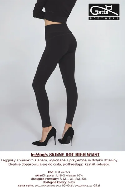 Dámské legíny SKINNY HOT HIGH WAIST-3XL GATTA BODYWEAR