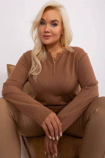 Dámský plus size velbloudí svetr FPrice