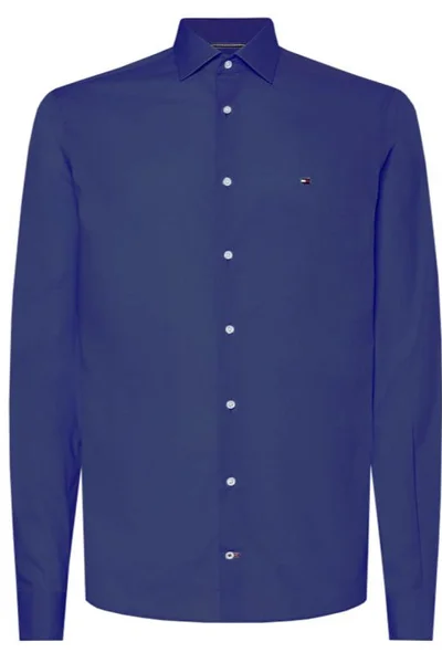 Modrá pánská košile Tommy Hilfiger Cotton Linen M