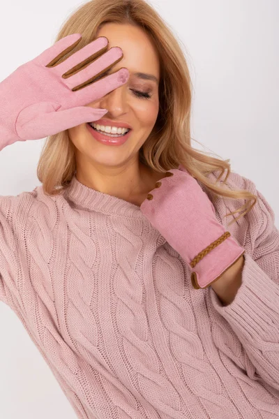 Světle růžové dotykové rukavice pro ženy FPrice