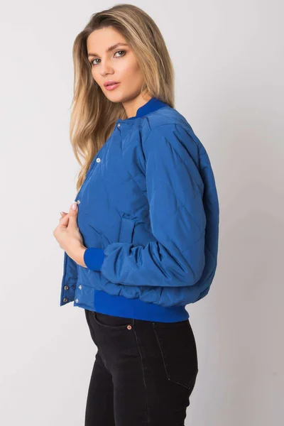 Dámská prošívaná bomber bunda Sherise - tmavě modrá Fashionhunters