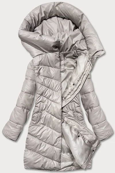 Zimní bunda YES!PINK Béžová s kapucí
