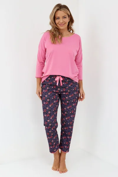Růžové pyžamo pro ženy Cana 3XL s krajkou
