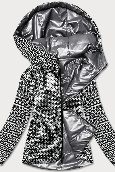 Oboustranná šedá bunda pro ženy s kapucí 974 S'WEST