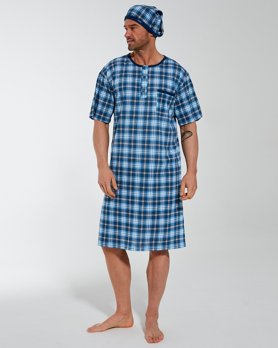 Pánské noční pyžamo Cornette s krátkými rukávy, tmavě modrá M i384_27183344
