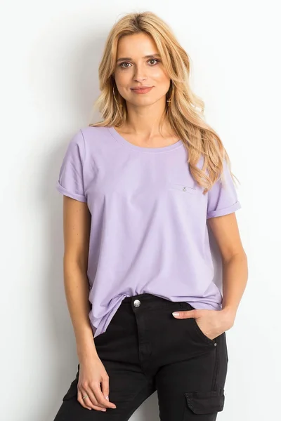 Dámské tričko s výstřihem na zádech - Elegantní violet FPrice