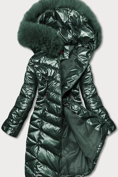 Zimní bunda s kapucí YES!PINK - Zelený les