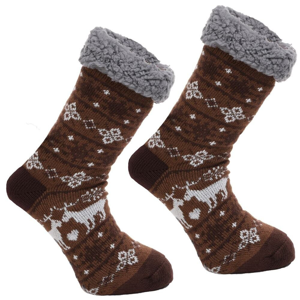 Zimní protiskluzové ponožky Nordic Moraj, hnědá UNI i43_79459_2:hnědá_3:uni_
