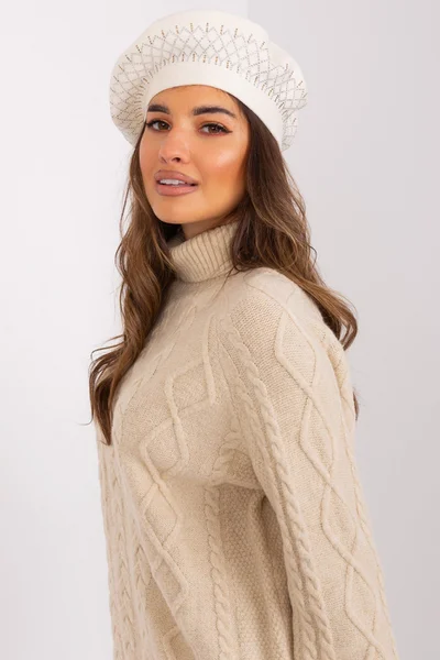 Kamínkový dámský baret - Luxusní Wool Fashion