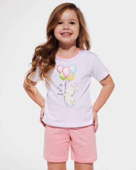 Dívčí pyžamo Cornette Kids Girl L90M Balloons 2 Y30I8D, bílá 110-116 i384_7927450