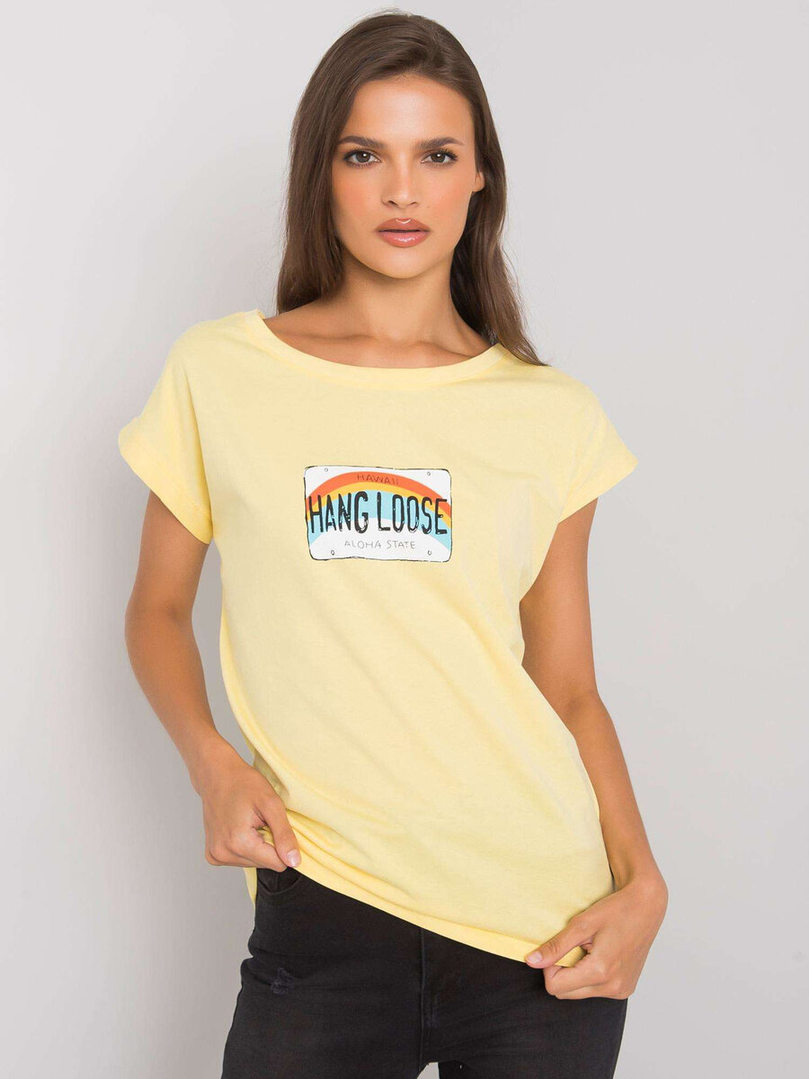 Dámské světle žluté bavlněné tričko FPrice, jedna velikost i523_2016102969990