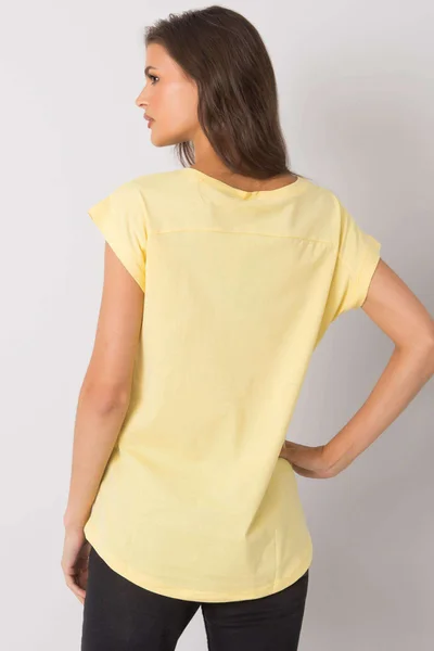 Dámské světle žluté bavlněné tričko FPrice
