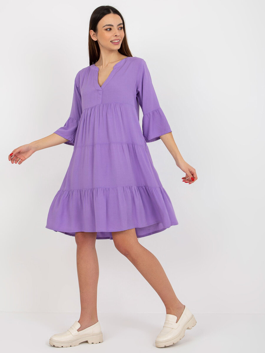 Dámské šaty L11O4 fialové - FPrice, S i523_4063813473092
