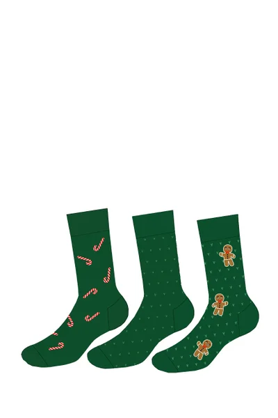 Zelené Pánské Ponožky Luxusního Designu Cornette Trio
