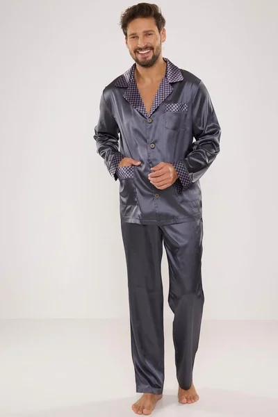 Pánské saténové pyžamo De Lafense X55D2