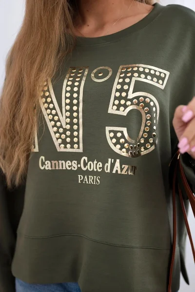 Dámská italská máslová mikina s potiskem K-Fashion