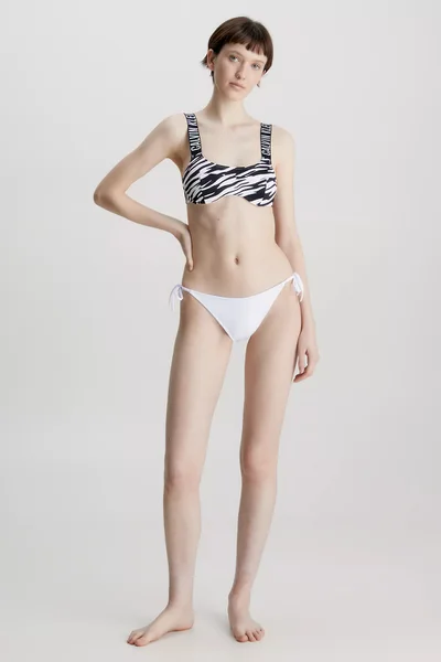 Dámské plavky Spodní díl plavek STRING SIDE TIE CHEEKY BIKINI KW0KW01858YCD - Calvin Klein