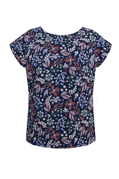 Vzorované bavlněné tričko s krátkým rukávem pro ženy od Nipplex v tmavě modré barvě