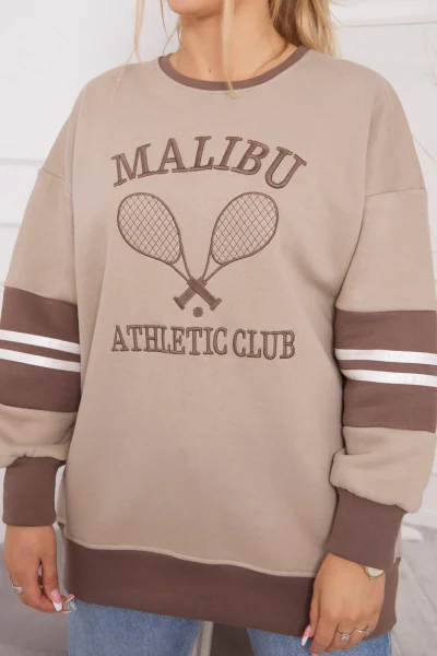 Dámská zateplená mikina Malibu béžová K-Fashion