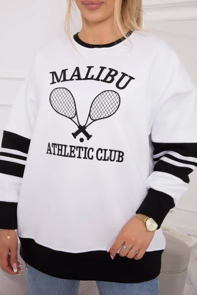 Dámská zateplená mikina Malibu bílá + černá K-Fashion