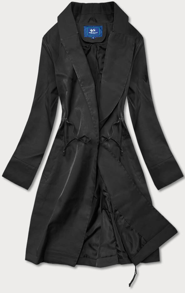 Tenký černý dámský kabát 866 Ann Gissy, odcienie czerni XL (42) i392_19210-53