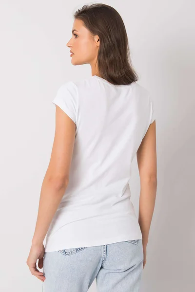 Bílé dámské tričko s kamínky FPrice