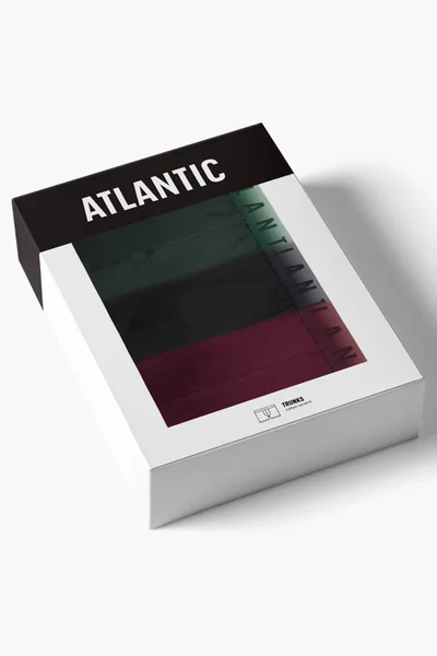 Atlantic Pánské Slipy 3-Pack: Bordó - Černá - Smaragdová