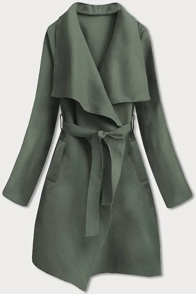 Minimalistický dámský kabát v khaki barvě 8EP MADE IN ITALY