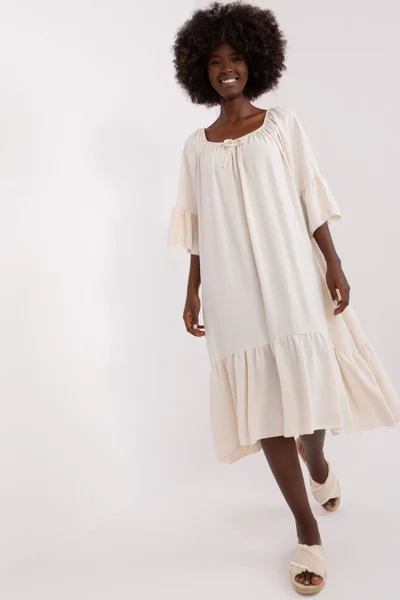 Letní volné dámské šaty s volánky - Italy Moda