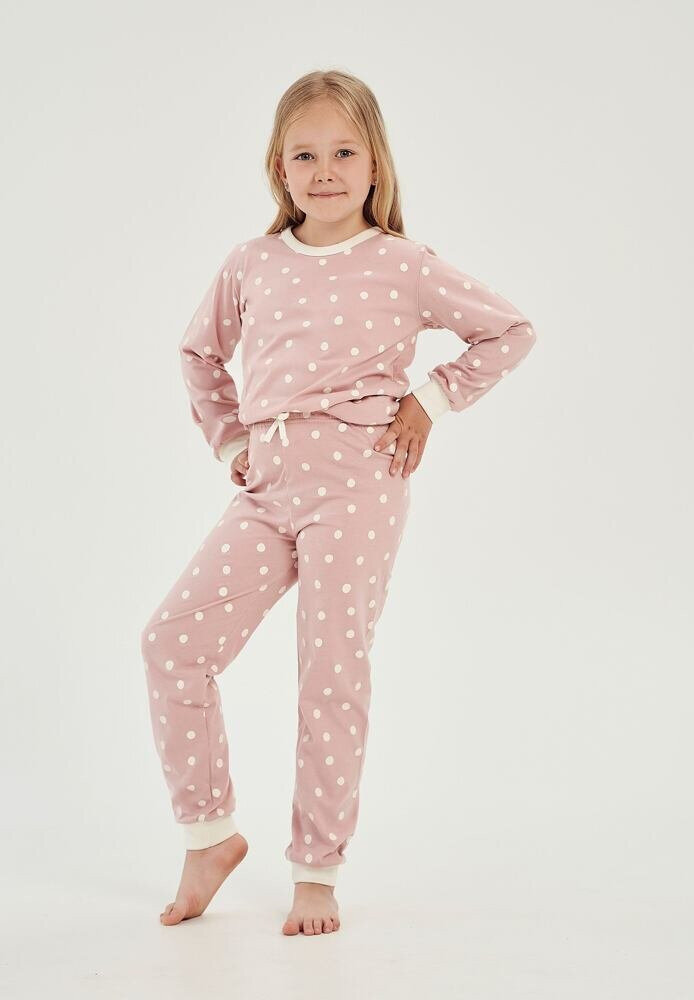 Růžové puntíkaté dívčí pyžamo Chloe od Taro, růžová 134 i43_79119_2:růžová_3:134_