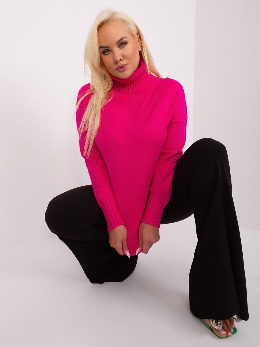 Dámský fuchsiový plus size svetr FPrice, XL/XXL i523_2016103451852