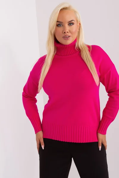 Dámský fuchsiový plus size svetr FPrice