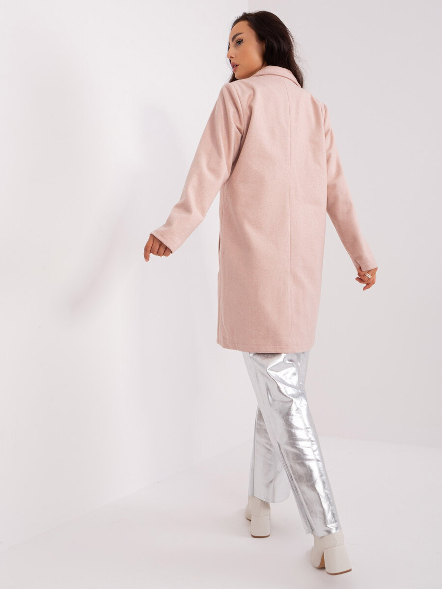 Růžový dámský kabát FPrice - Městský styl, S i523_4058427810784