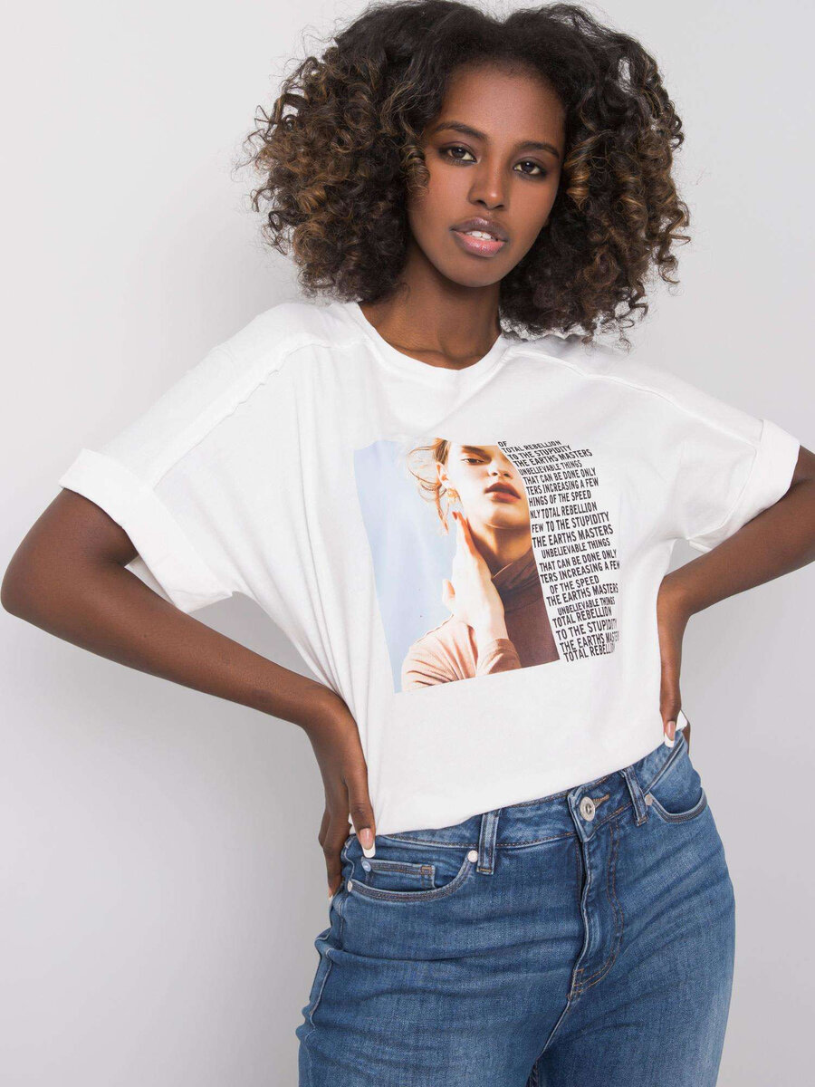 Klasické bílé tričko s potiskem pro ženy, M i523_2016102838272