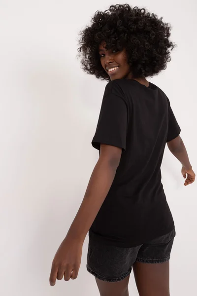 Černé dámské tričko FPrice - Elegantní Klasika