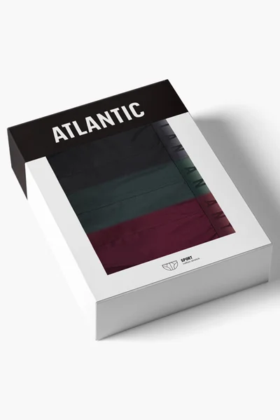 Atlantic Pánské Slipy 3-pack Bordó/Černá/Šmaragdová